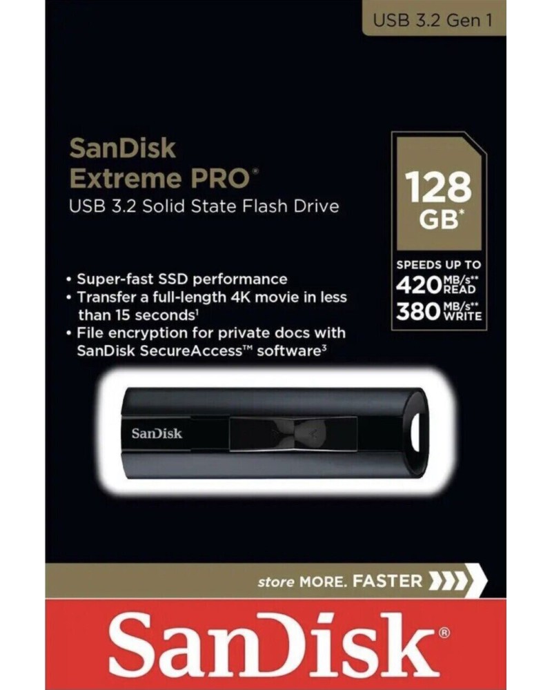 USB 3.2   128 GB SanDisk Extreme Pro - 