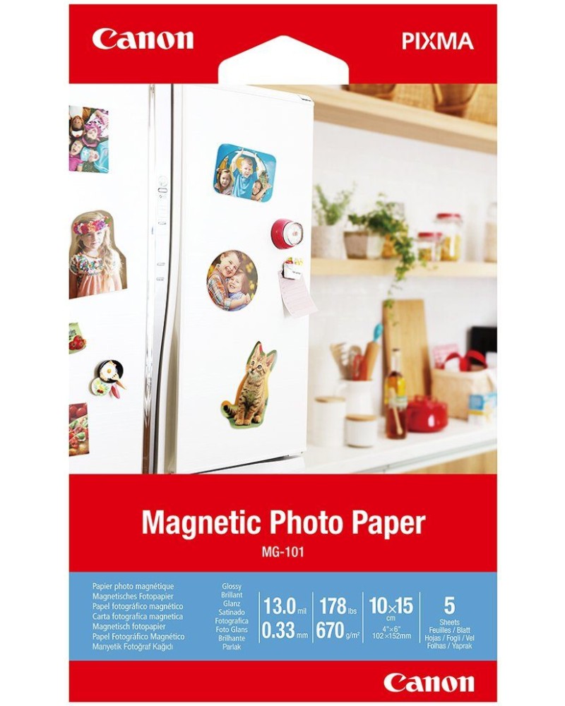 �������� ���������� Canon Magnetic Photo Paper MG-101 - 5 �����, 670 g/m<sup>2</sup> - 