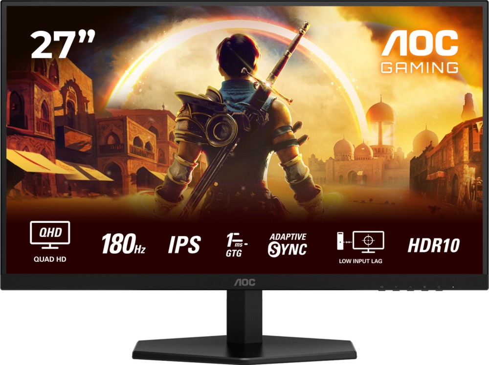 ������� AOC Q27G42XE - 27", IPS, 180 Hz, 16:9, 2560 x 1440, 0.5 ms, 2 x HDMI, DisplayPort, Adaptive-Sync - 
