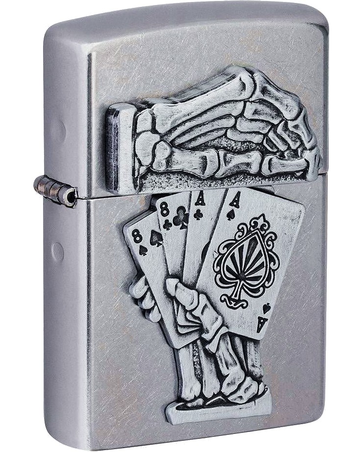 Ветроустойчива запалка Zippo Dead Mans Hand Emblem Design Ветроустойчива запалка Zippo Dead Mans Hand Emblem Design -