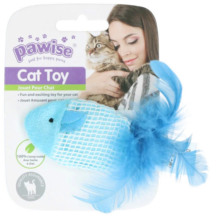 Играчка за котки Мишка Pawise Играчка за котки Мишка Pawise - 14 x 4 cm, с котешка мента, от серията Cat Toy - играчка