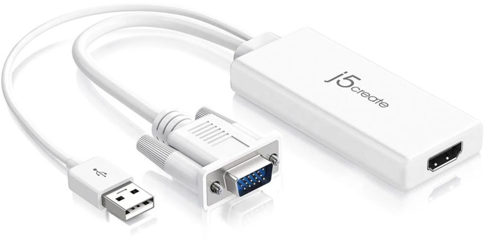 Аудио видео адаптер VGA Male към HDMI Female j5create JDA214 Аудио видео адаптер VGA Male към HDMI Female j5create JDA214 - 17.6 cm -