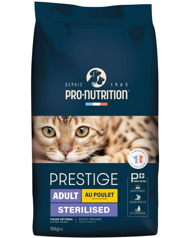 ���� ����� �� ���������� ����� � ��� ��������� ��� ���������� ����� Pro-Nutrition Adult Sterilised - 10 kg, � �������, �� ������� Prestige Cat, � ����� ������� - �����
