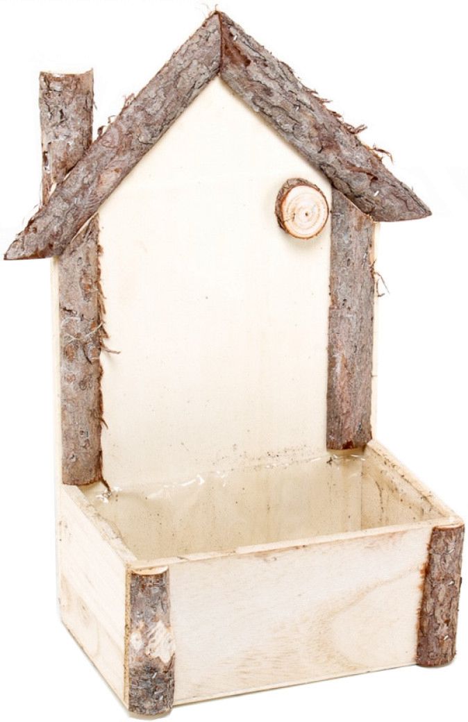 Дървена кашпа - House - store.bg