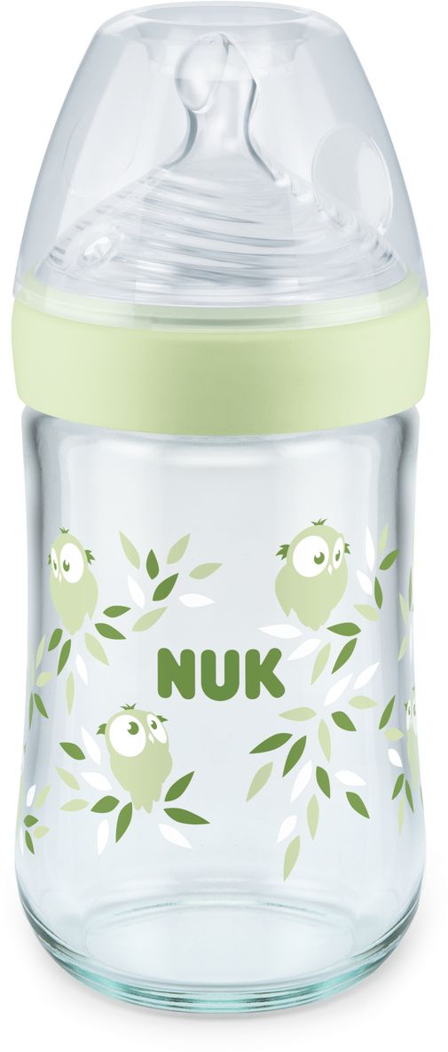Стъклено бебешко шише NUK Temperature Control - store.bg
