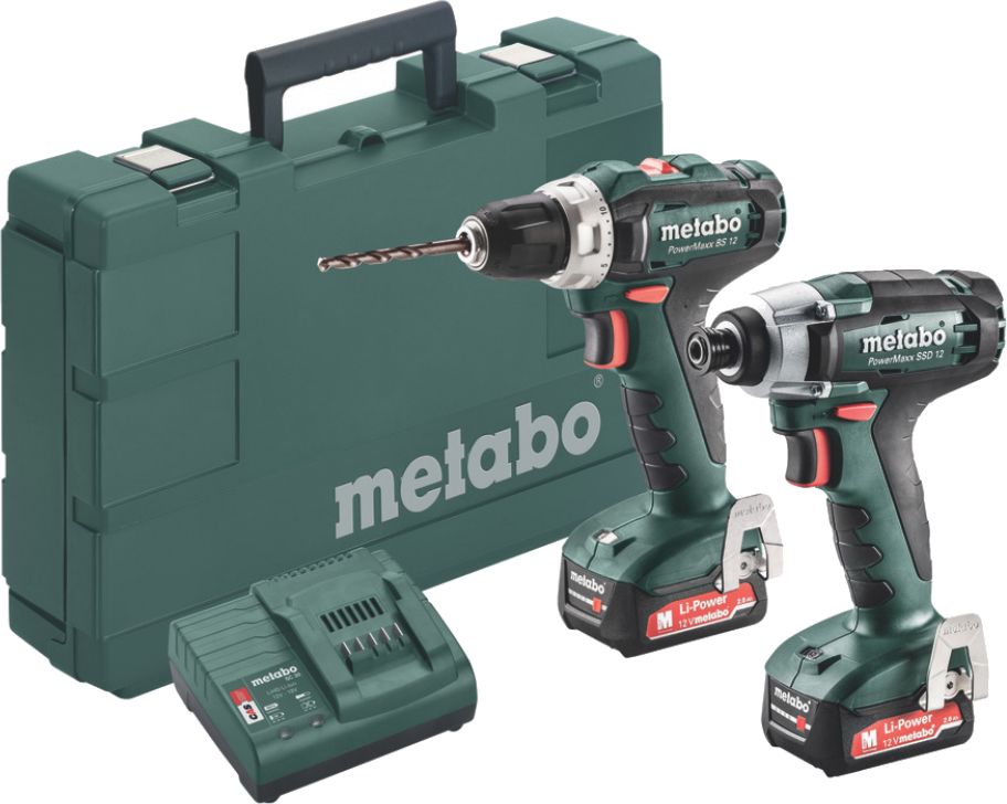 Комплект акумулаторни инструменти Metabo PowerMaxx BS 12+ SSD 12 - store.bg