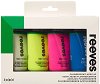 Флуоресцентни акрилни бои Reeves - 4 цвята x 75 ml - боя