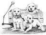Рисуване по номера Royal & Langnickel - Кученца - 39 x 29 cm с графични моливи -