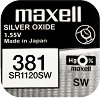 Бутонна батерия SR1120SW / 381 - Сребърно-Оксидна 1.55V - 1 брой - батерия