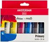 Акрилни бои Royal Talens Standart - Първични цветове - 6 цвята x 20 ml от колекцията Amsterdam - боя