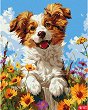 Рисуване по номера Ideyka - Щастливо куче - 40 x 50 cm -