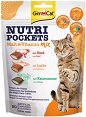 Лакомства за котки GimCat Nutri Pockets Malt & Vitamin Mix - 150 g, с говеждо, сьомга, котешка трева, фибри, Омега 3 и 6 - храна