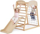 Дървена катерушка с пързалка Costway - С размери на катерушката 105 / 112 / 67 cm - продукт
