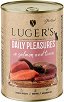 Консерви за кастрирани котки Luger's - 6 x 400 g, със сьомга и риба тон, от серията Daily Pleasures, в зряла възраст - храна