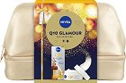 Подаръчен комплект с несесер Nivea Q10 Glamour - Дневен крем и серум за лице от сериите Q10 Power и Q10 - продукт