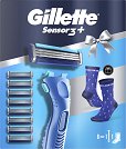 Подаръчен комплект Gillette Sensor 3+ Comfort - Самобръсначка, резервни ножчета и чорапи - продукт