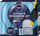Подаръчен комплект с раница Nivea Men Ultimate Freshness - Душ гел, универсален крем и ролон дезодорант от сериите Fresh Kick и Nivea Men - продукт