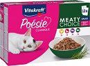 Паучове за котки Vitakraft Classique Multipack Meaty Choice - 12 x 85 g, с пилешко, патешко, агнешко и дивеч в сос, от серията Poesie - храна
