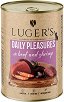 Консерви за котки Luger's - 6 x 400 g, с говеждо и скариди, от серията Daily Pleasures, в зряла възраст - храна