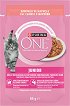 Пауч за котки Purina ONE Junior - 85 g, със сьомга и моркови в сос, от 1 до 12 месеца - храна