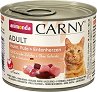 Консерва за котки Carny Adult - 200 ÷ 6 x 400 g, с пилешко, пуешко и патешки сърца, от 1 до 6 години - храна