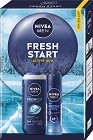 Подаръчен комплект Nivea Men Fresh Start Active Duo - Душ гел и спрей дезодорант от сериите Fresh Kick и Fresh Active - продукт