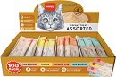 Кремообразни лакомства за котки Wanpy Creamy Treat Assorted - 100 x 14 g, с пилешко, пилешко и раци, риба тон и сьомга, риба тон и треска, за над 3 месеца - храна