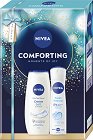 Подаръчен комплект Nivea Comforting Moments of Joy - Душ крем и спрей дезодорант - продукт