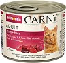Консерва за котки Carny Adult - 200 ÷ 6 x 400 g, с говеждо месо и сърца, от 1 до 6 години - храна