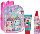 Подаръчен комплект за момиче Be a Unicorn - Шампоан, спрей балсам за коса и раница - продукт