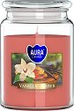 Ароматна свещ с капак Bispol Vanilla-Amber - 500 g, с аромат на ванилия и кехлибар, от серията Aura - продукт