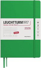 Тефтер Leuchtturm1917 Daily Planner 2026 — Spring Leaf, A5, с редове