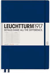 Тефтер с твърди корици Leuchtturm1917 Master Classic — син, A4+, с широки редове