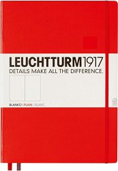 Тефтер с твърди корици Leuchtturm1917 Master Classic — червен, A4+, с бели листове