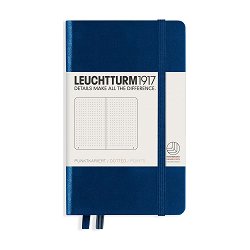 Тефтер с твърди корици Leuchtturm1917 Notebook Pocket — Navy, А6, на точки