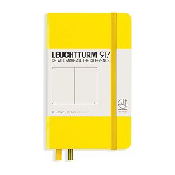 Тефтер с твърди корици Leuchtturm1917 Notebook Pocket — Lemon, A6, с бели листове