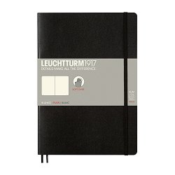 Тефтер с меки корици - Notebook Composition — Black, В5 с бели листове