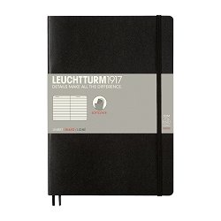 Тефтер Leuchtturm1917 Notebook Composition — Black, В5, с широки редове