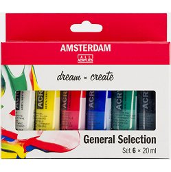 Акрилни бои Royal Talens — 6 цвята, от колекцията Amsterdam
