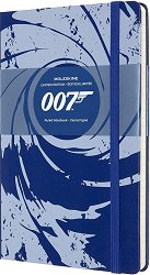 Тефтер Moleskine 007 — син, 13 × 21 см, с редове