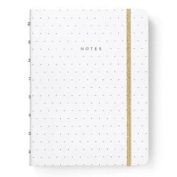 Тефтер със спирала Filofax — бял, A5, с редове от колекцията Moonlight