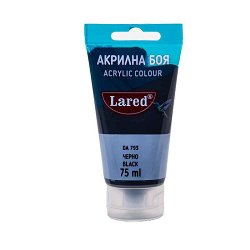 Акрилна боя Lared — черен, 75 мл