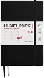 Тефтер с меки корици Leuchtturm1917 Weekly Planner 2026 — Black, B6+