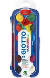 Акварелни бои Giotto — 12 цвята, с четка