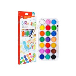 Акварелни бои Deli — 21 цвята, с четка от серията Colorun