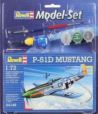 Изтребител - P-51D Mustang - Сглобяем авиомодел - комплект с лепило и бои — Revell 64148