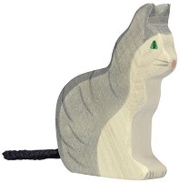 Дървена фигурка на коте - Holztiger — 80055