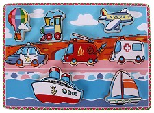 Превозни средства - Детски дървен пъзел — Andreu Toys 16436