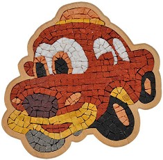 Каменна мозайка Червена кола - Neptune Mosaic - С размери 21 х 23 cm