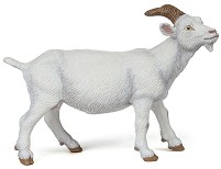 Фигурка на бяла коза Papo - От серията Животните във фермата — 51144